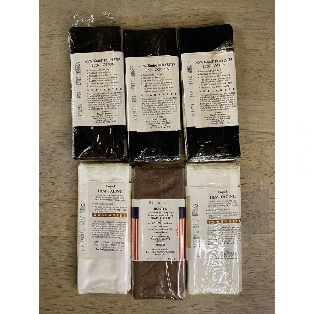 Vtg Large Lot Sewing Trim Bias Seam Binding Hem Facing Twill‎ Tape New & used